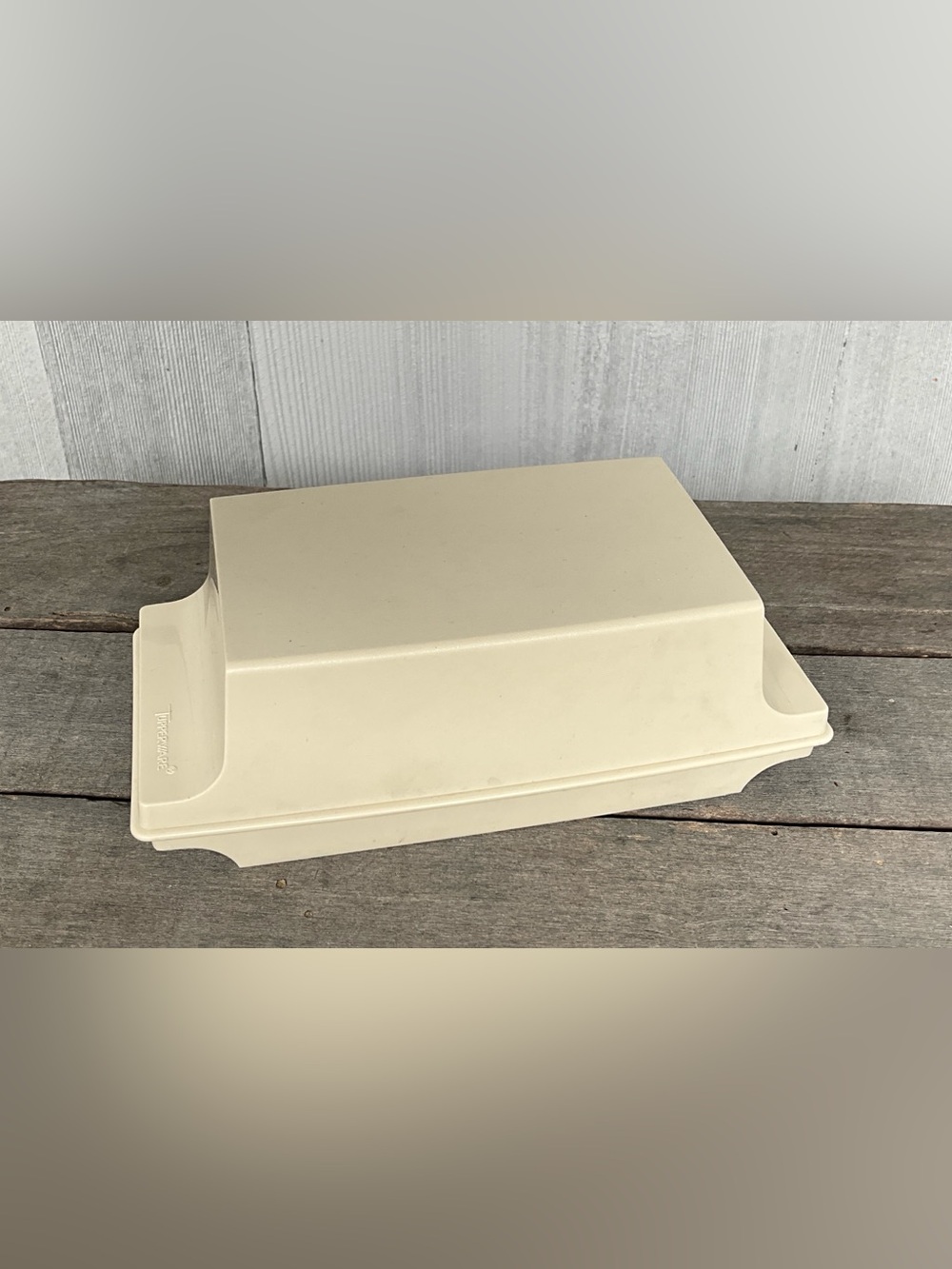 Tupperware Double 2 Stick BUTTER DISH Container Holder Almond Vintage